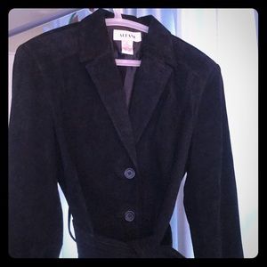 Alfani Suede Blazer with Wrap Belt